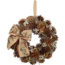 MagicHome karácsonyi koszorú, barna, 30 cm