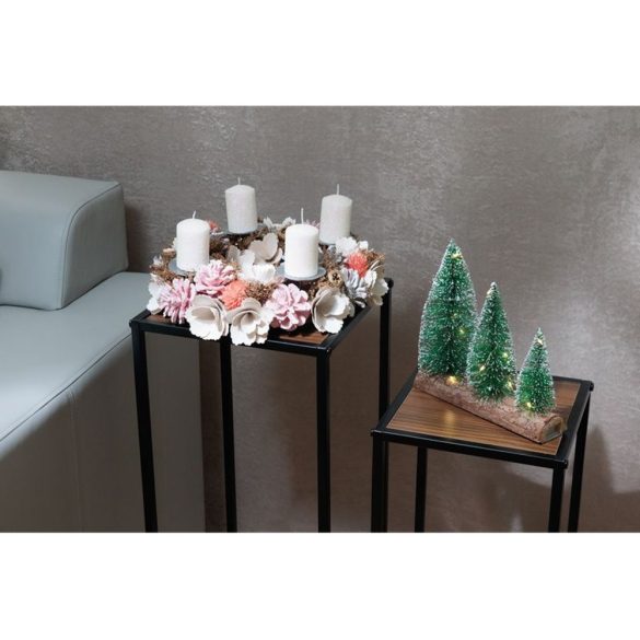 MagicHome karácsonyi adventi koszorú, rózsaszín, narancssárga, 30 cm