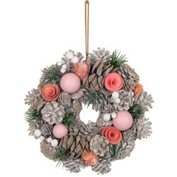 Koszorú MagicHome Vianoce, ezüst, 25 cm