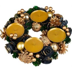 MagicHome Karácsonyi koszorú, arany, 25 cm