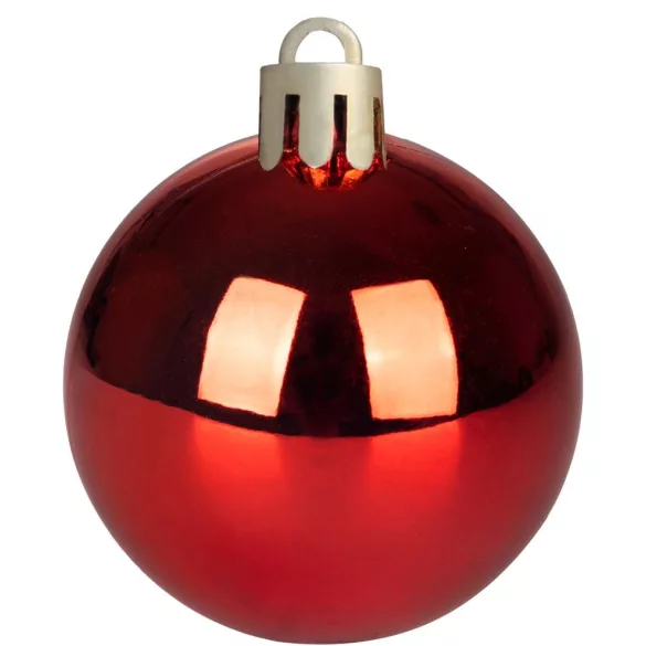 Karácsonyfadísz készlet, MagicHome Vianoce, 47 db, piros, műanyag, vegyes formák és méretek, karácsonyfára