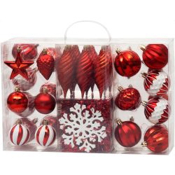   MagicHome karácsonyi gömb készlet, 39 db, piros, mix, karácsonyfára