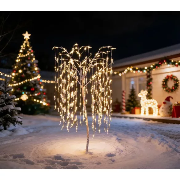 Karácsonyi díszvilágítás, MagicHome Vianoce, fűzfa, 384 LED, magasság: 180 cm, melegfehér, adapteres, 24 V
