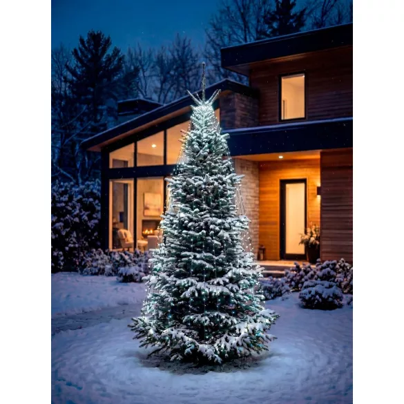 LED fényfüzér, MagicHome Vianoce, 216 LED, 1,8 m, hidegfehér, 8 fényprogram, beltéri/kültéri, függőleges elrendezés
