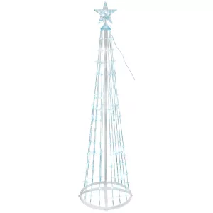 Karácsonyi díszvilágítás, MagicHome Vianoce, fenyőfa, 190 LED, magasság: 180 cm, hidegfehér, műanyag és réz, beltéri/kültéri