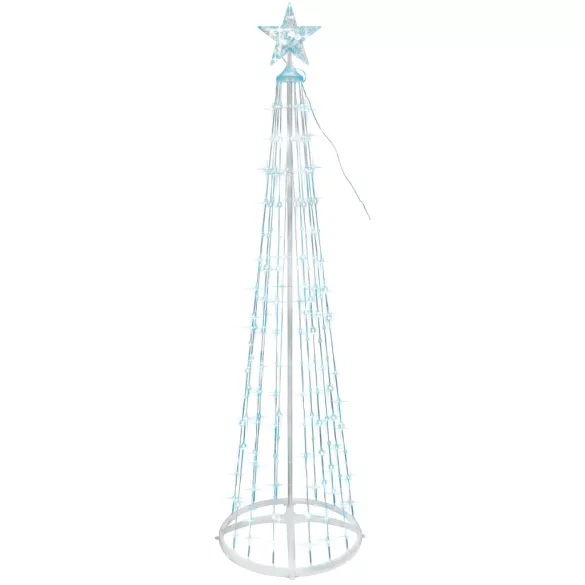 Karácsonyi díszvilágítás, MagicHome Vianoce, fenyőfa, 190 LED, magasság: 180 cm, hidegfehér, műanyag és réz, beltéri/kültéri