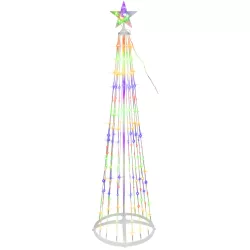   Karácsonyi díszvilágítás, MagicHome Vianoce, fenyőfa, 190 LED, magasság: 180 cm, vegyes színek, műanyag és réz, beltéri/kültéri