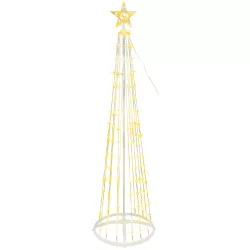  Karácsonyi díszvilágítás, MagicHome Vianoce, fenyőfa, 190 LED, magasság: 180 cm, melegfehér, műanyag és réz, beltéri/kültéri