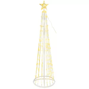 Karácsonyi díszvilágítás, MagicHome Vianoce, fenyőfa, 190 LED, magasság: 180 cm, melegfehér, műanyag és réz, beltéri/kültéri