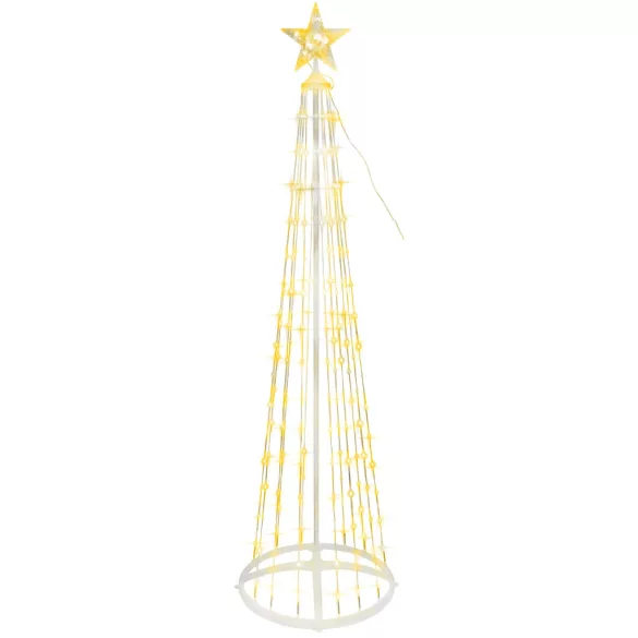 Karácsonyi díszvilágítás, MagicHome Vianoce, fenyőfa, 190 LED, magasság: 180 cm, melegfehér, műanyag és réz, beltéri/kültéri