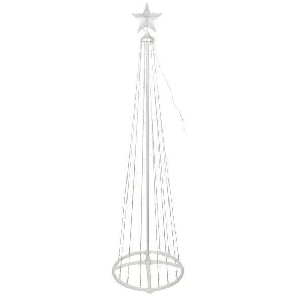 Karácsonyi díszvilágítás, MagicHome Vianoce, fenyőfa, 190 LED, magasság: 180 cm, melegfehér, műanyag és réz, beltéri/kültéri