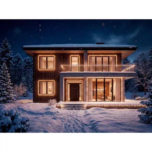 LED fényfüzér, MagicHome Vianoce, 200 LED, 10 m, melegfehér, 10 fényprogram, időzítő, IP44, beltéri/kültéri