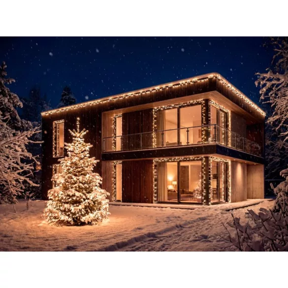 LED fényfüzér, MagicHome Vianoce, 500 LED, 25 m, melegfehér, 10 fényprogram, időzítő, IP44, beltéri/kültéri