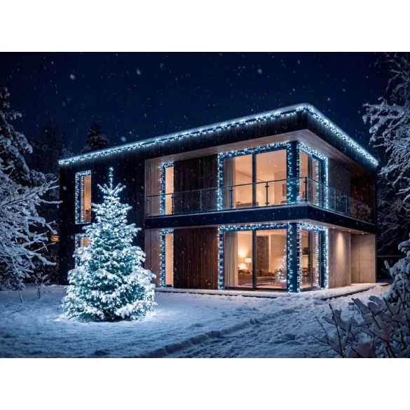 LED fényfüzér, MagicHome Vianoce, 500 LED, 25 m, hidegfehér, 10 fényprogram, időzítő, IP44, beltéri/kültéri