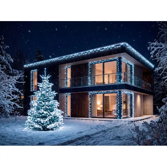 LED fényfüzér, MagicHome Vianoce, 1000 LED, 50 m, hidegfehér, 10 fényprogram, időzítő, IP44, beltéri/kültéri