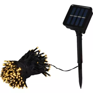LED fényfüzér, MagicHome Vianoce, 200 LED, 20 m, melegfehér, 8 fényprogram, napelemes, IP44, kültéri