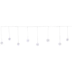   Fényfüggöny, MagicHome Vianoce, hópelyhekkel, 3,5 m, 96 LED, hidegfehér, 8 + 5 fényprogram, IP44, időzítő