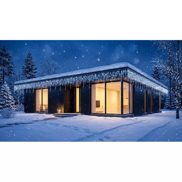 LED fényfüzér, MagicHome Vianoce, 500 LED, 20 m, hidegfehér, 9+1 fényprogram, időzítő, IP44, beltéri/kültéri