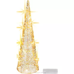   Műfenyő, MagicHome Vianoce, 40 cm, 20 LED, melegfehér, dekoratív, beltéri, asztali elhelyezésre, elemes (2 db AA)