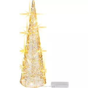 Műfenyő, MagicHome Vianoce, 40 cm, 20 LED, melegfehér, dekoratív, beltéri, asztali elhelyezésre, elemes (2 db AA)