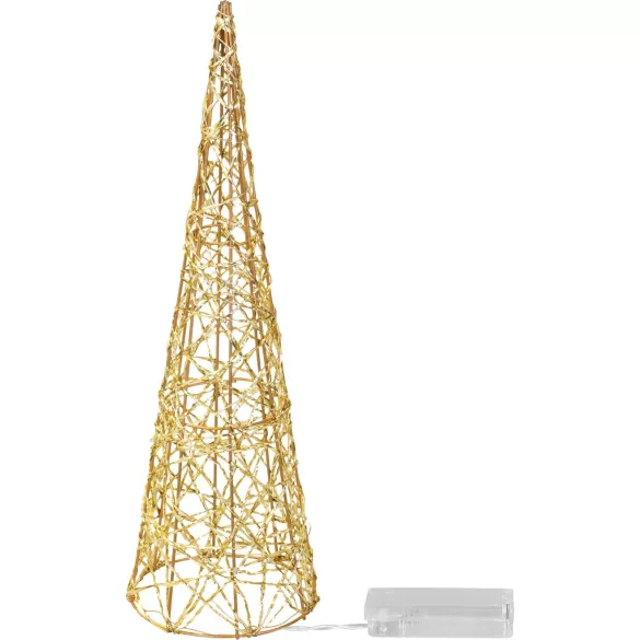 Műfenyő, MagicHome Vianoce, 40 cm, 20 LED, melegfehér, dekoratív, beltéri, asztali elhelyezésre, elemes (2 db AA)