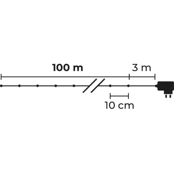 LED fényfüzér, MagicHome Vianoce, 1000 LED, 100 m, hidegfehér, 8 fényprogram, IP44, beltéri/kültéri