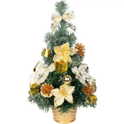   Műfenyő, MagicHome Vianoce, arany, 40 cm, díszített, beltéri, asztali elhelyezésre