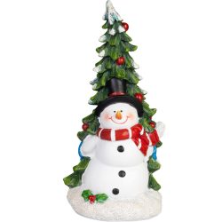   MagicHome karácsonyi dekoráció, hóember karácsonyfával, 10 x 9,5 x 20 cm