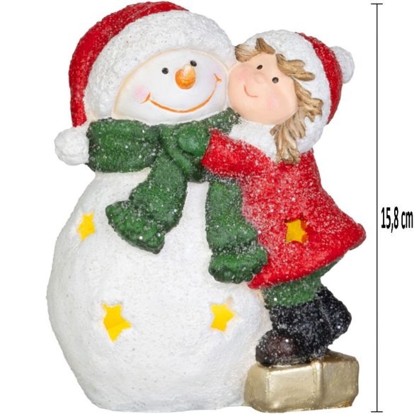 MagicHome karácsonyi dekoráció, hóember, LED, 12,5 x 8 x 15,8 cm