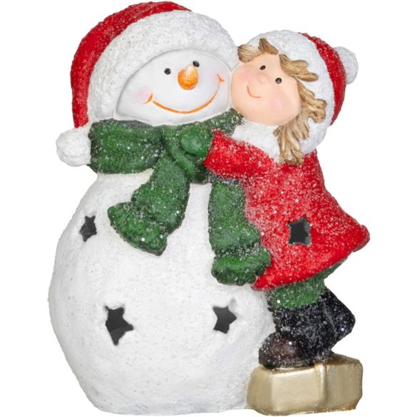 MagicHome karácsonyi dekoráció, hóember, LED, 12,5 x 8 x 15,8 cm