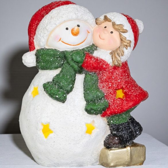 MagicHome karácsonyi dekoráció, hóember, LED, 12,5 x 8 x 15,8 cm