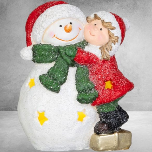 MagicHome karácsonyi dekoráció, hóember, LED, 12,5 x 8 x 15,8 cm