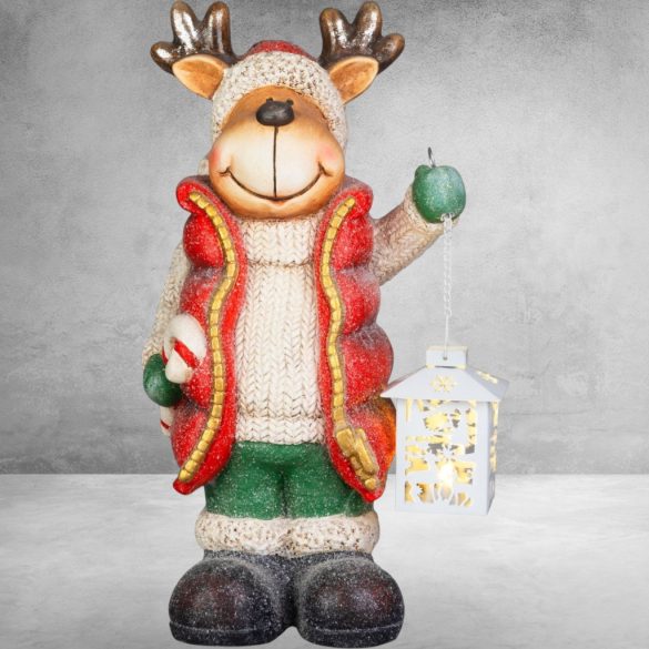 MagicHome karácsonyi dekoráció, rénszarvas, LED, 22 x 17 x 43 cm