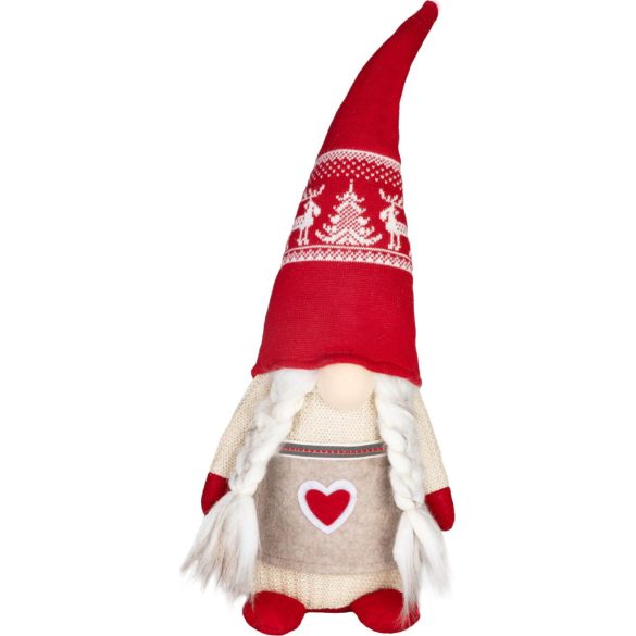 MagicHome karácsonyi dekoráció, Törpe, lány, 17 x 15 x 45 cm