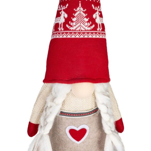 MagicHome karácsonyi dekoráció, Törpe, lány, 17 x 15 x 45 cm