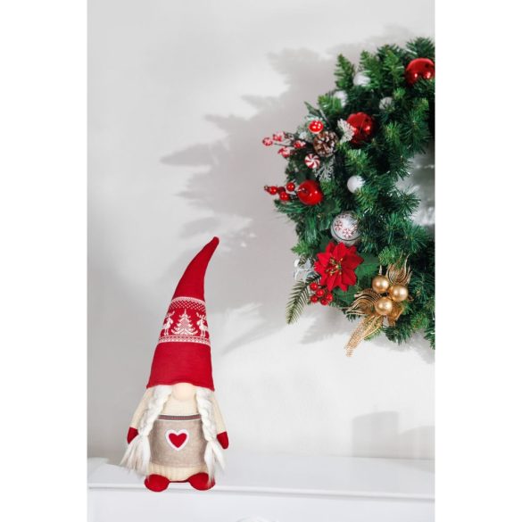 MagicHome karácsonyi dekoráció, Törpe, lány, 17 x 15 x 45 cm