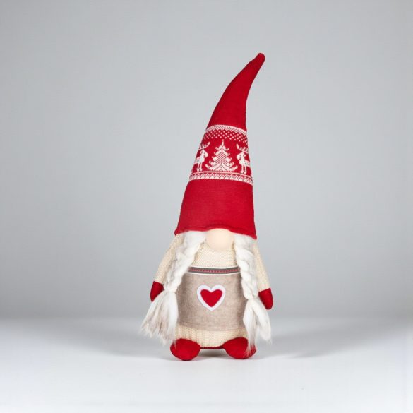 MagicHome karácsonyi dekoráció, Törpe, lány, 17 x 15 x 45 cm