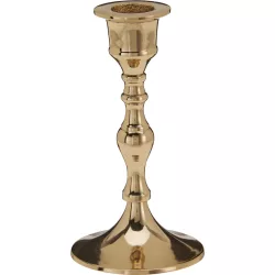   Karácsonyi gyertyatartó, arany, magasság: 13 cm, elegáns, dekoratív, ünnepi beltéri dekorációhoz