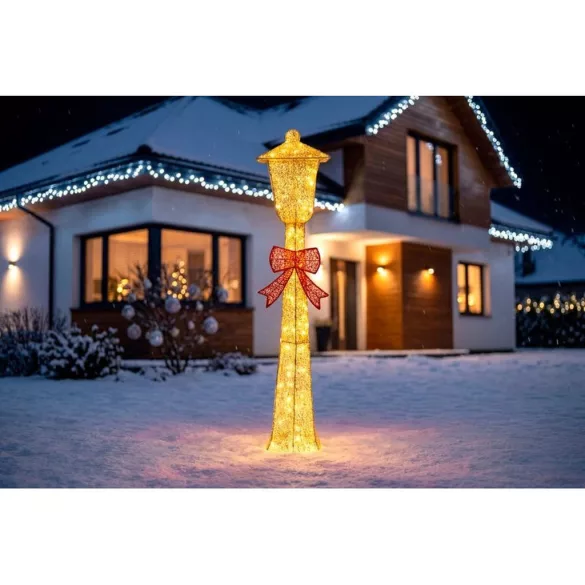 Karácsonyi díszvilágítás, MagicHome Vianoce, utcai lámpa, 110 LED, magasság: 150 cm, melegfehér, IP44, beltéri/kültéri, 2 világítási mód