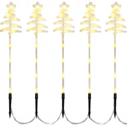   Karácsonyi díszvilágítás, MagicHome Vianoce, fenyőfa pálcán, 50 LED, melegfehér, 5 db pálca