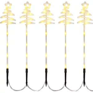 Karácsonyi díszvilágítás, MagicHome Vianoce, fenyőfa pálcán, 50 LED, melegfehér, 5 db pálca