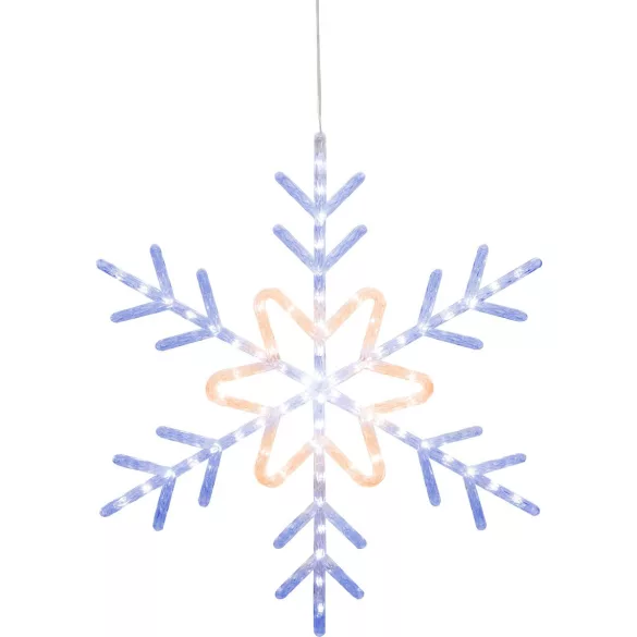 Karácsonyi díszvilágítás, MagicHome Vianoce, hópehely, 72 LED, átmérő: 57 cm, vegyes színek, IP44, beltéri/kültéri