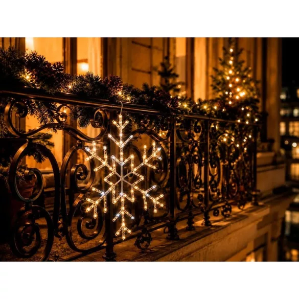 Karácsonyi díszvilágítás, MagicHome Vianoce, hópehely, 120 LED, átmérő: 60 cm, vegyes színek, IP44, beltéri/kültéri