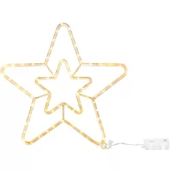  Karácsonyi díszvilágítás, MagicHome Vianoce, csillag, 73 LED, átmérő: 41 cm, melegfehér, IP44, beltéri/kültéri, elemes (3 db AA)
