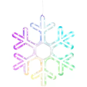 Karácsonyi díszvilágítás, MagicHome Vianoce, hópehely, 90 LED, RGB, elemes