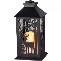   Karácsonyi lámpa, MagicHome Vianoce, 14 x 14 x 30 cm, fekete, 1 db LED, melegfehér fényű, IP20, elemes (3 db AAA)