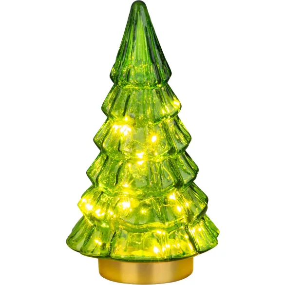 Műfenyő, MagicHome Vianoce, 34 cm, 12 LED, melegfehér, beltéri, asztali elhelyezésre, elemes (2 db AA)