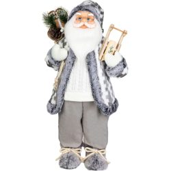   MagicHome karácsonyi dekoráció,  Mikulás, fehér-szürke, 60 cm