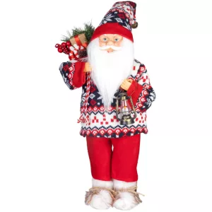 MagicHome karácsonyi dekoráció,  Mikulás, pulóverrel, 45 cm
