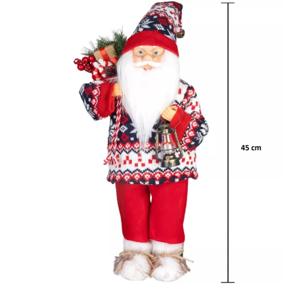MagicHome karácsonyi dekoráció,  Mikulás, pulóverrel, 45 cm